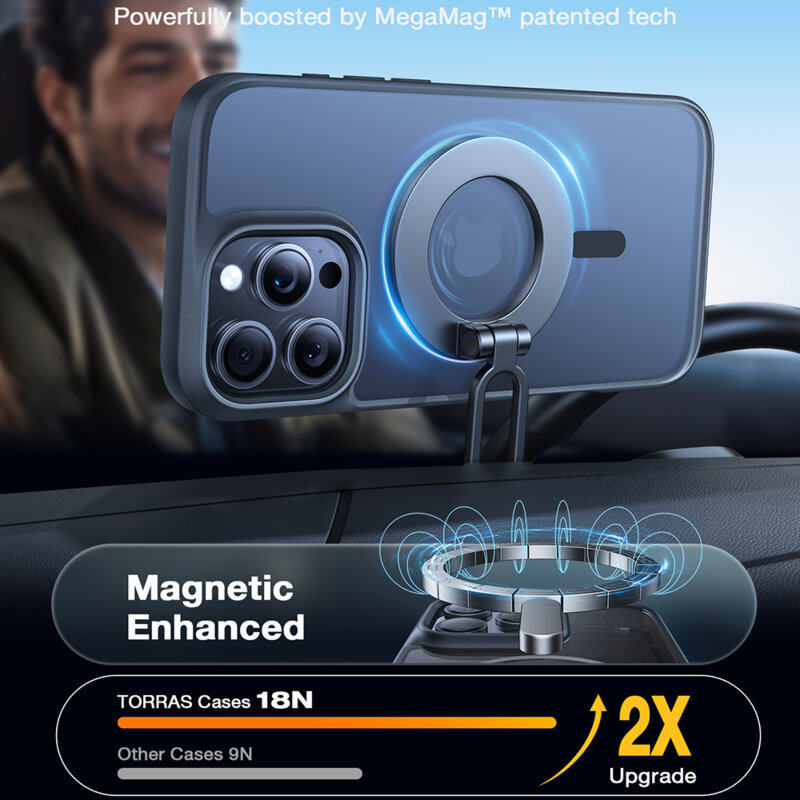 Husa iPhone 16 Pro Torras Guardian Magnetic Series, negru