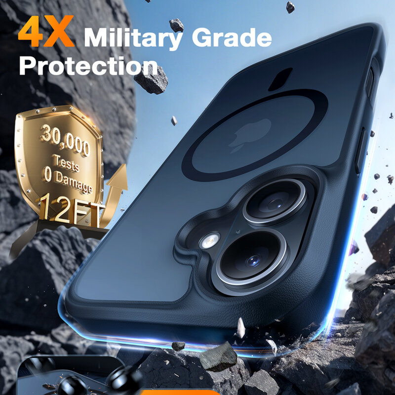 Husa iPhone 16 Plus Torras Guardian Magnetic Series, negru
