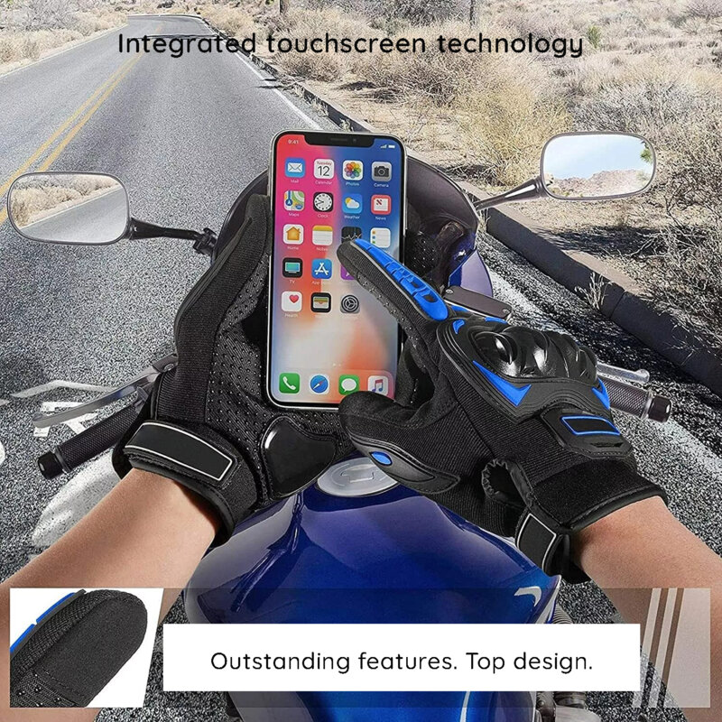 Manusi moto de barbati Techsuit, marimea L, albastru, OG105