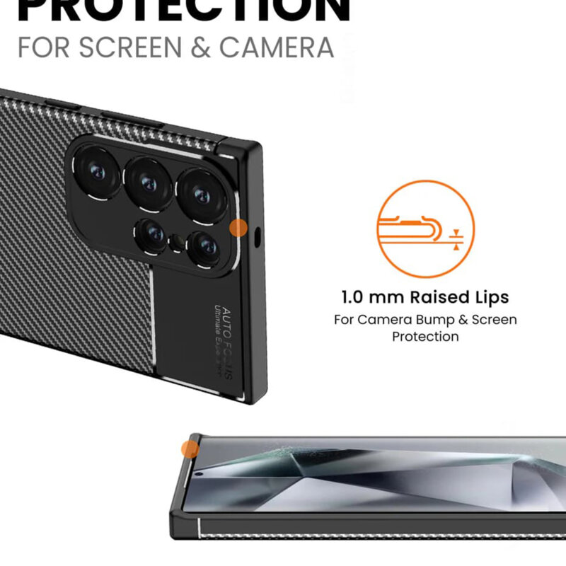 Husa Samsung Galaxy S25 Ultra Techsuit CarbonFiber, negru