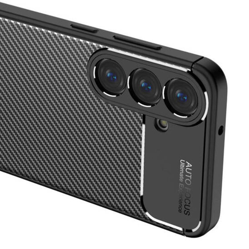 Husa Samsung Galaxy S25 Techsuit CarbonFiber, negru