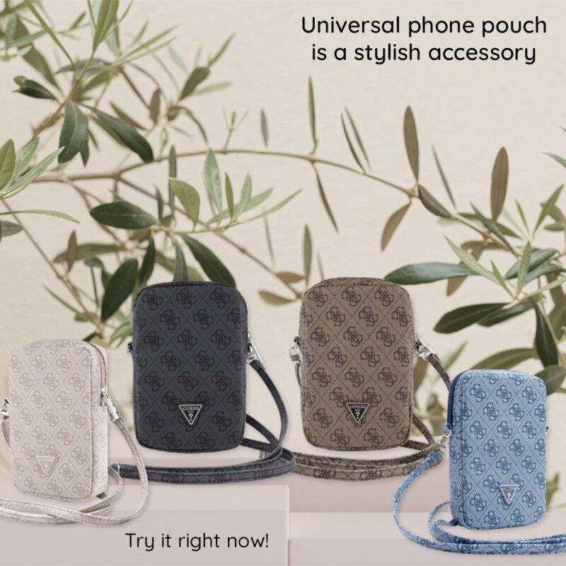 Geanta Guess dama pentru telefon cu fermoar, roz, GUWBZP4GFTSP