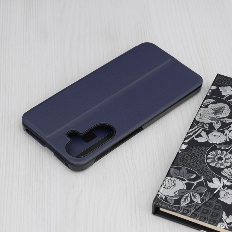 Husa Samsung Galaxy A36 5G Eco Leather View flip tip carte, albastru