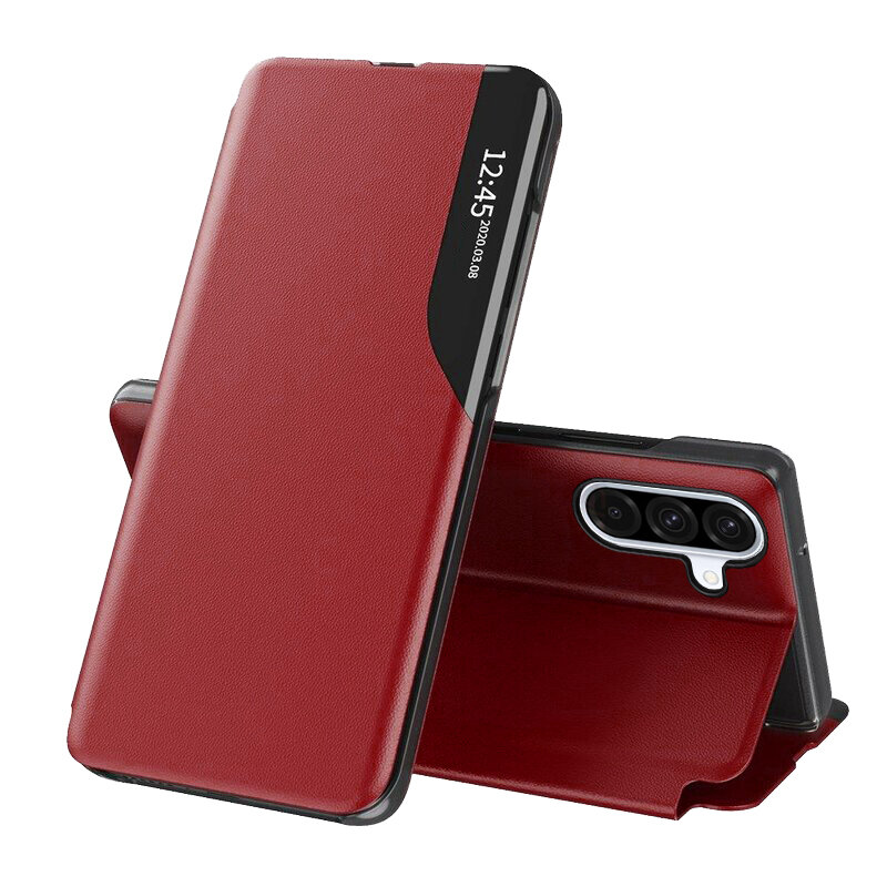 Husa Samsung Galaxy A36 5G Eco Leather View flip tip carte, rosu