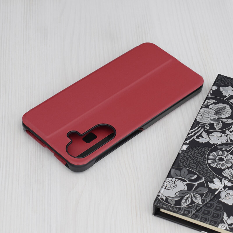 Husa Samsung Galaxy A36 5G Eco Leather View flip tip carte, rosu