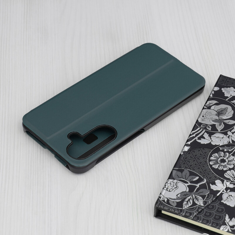 Husa Samsung Galaxy A36 5G Eco Leather View flip tip carte, verde