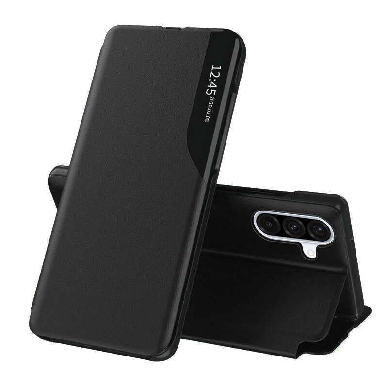 Husa Samsung Galaxy A36 5G Eco Leather View flip tip carte, negru