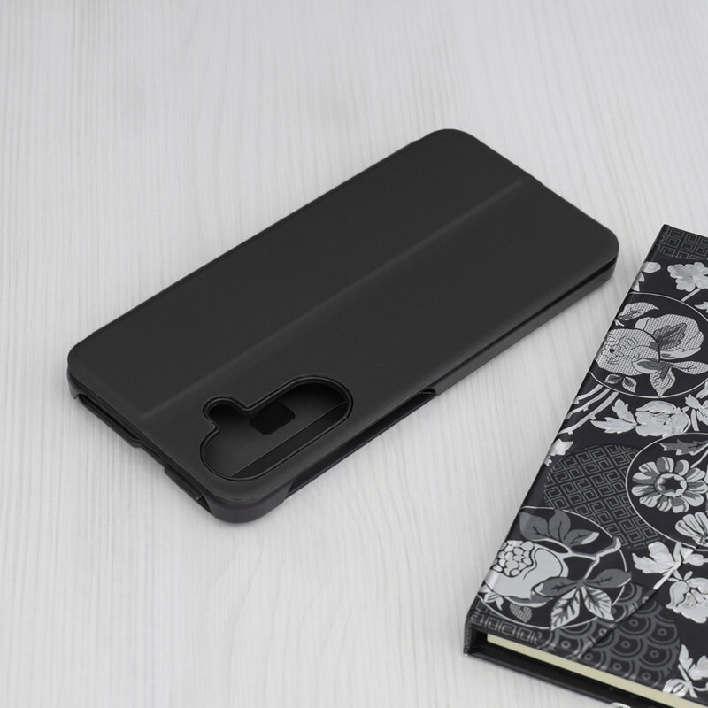 Husa Samsung Galaxy A36 5G Eco Leather View flip tip carte, negru
