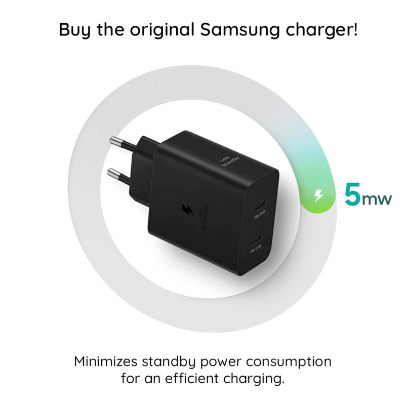 Incarcator Type-C Samsung Super Fast Charging 50W + cablu Type-C, EP-T5020XBEGEU, blister