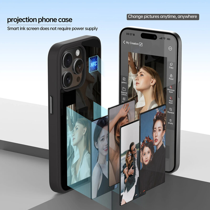 Husa premium iPhone 16 Techsuit SmartScreen NFC, negru