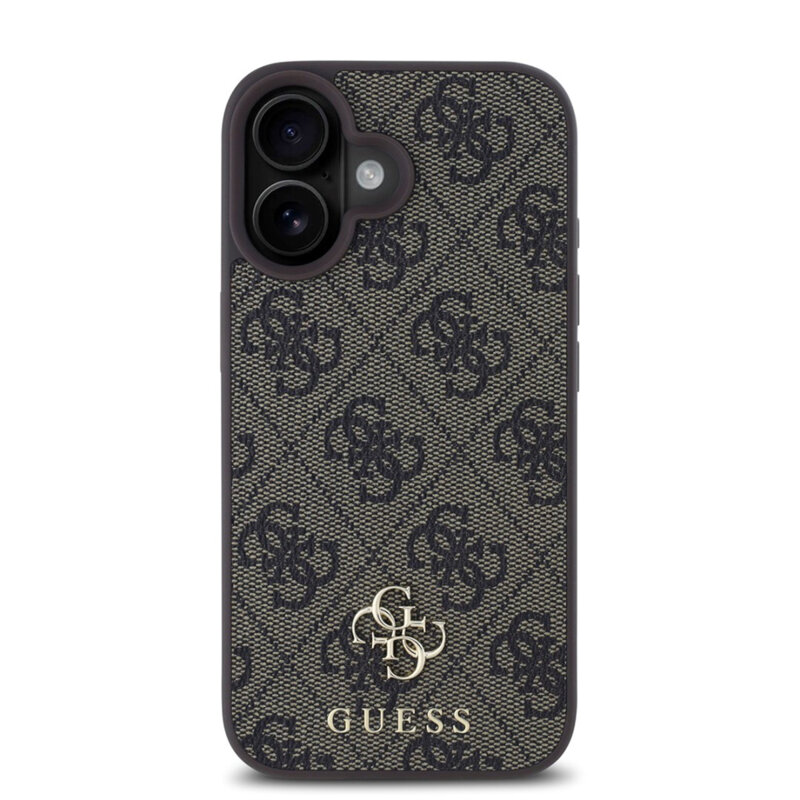 Husa originala Guess iPhone 16 Hardcase 4G Classic MagSafe, maro, GUHMP16SP4SM4MW
