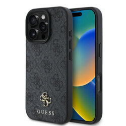 Husa originala Guess iPhone 16 Pro Hardcase 4G Classic MagSafe, negru, GUHMP16LP4SM4MK