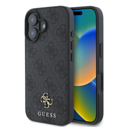 Husa originala Guess iPhone 16 Hardcase 4G Classic MagSafe, negru, GUHMP16SP4SM4MK