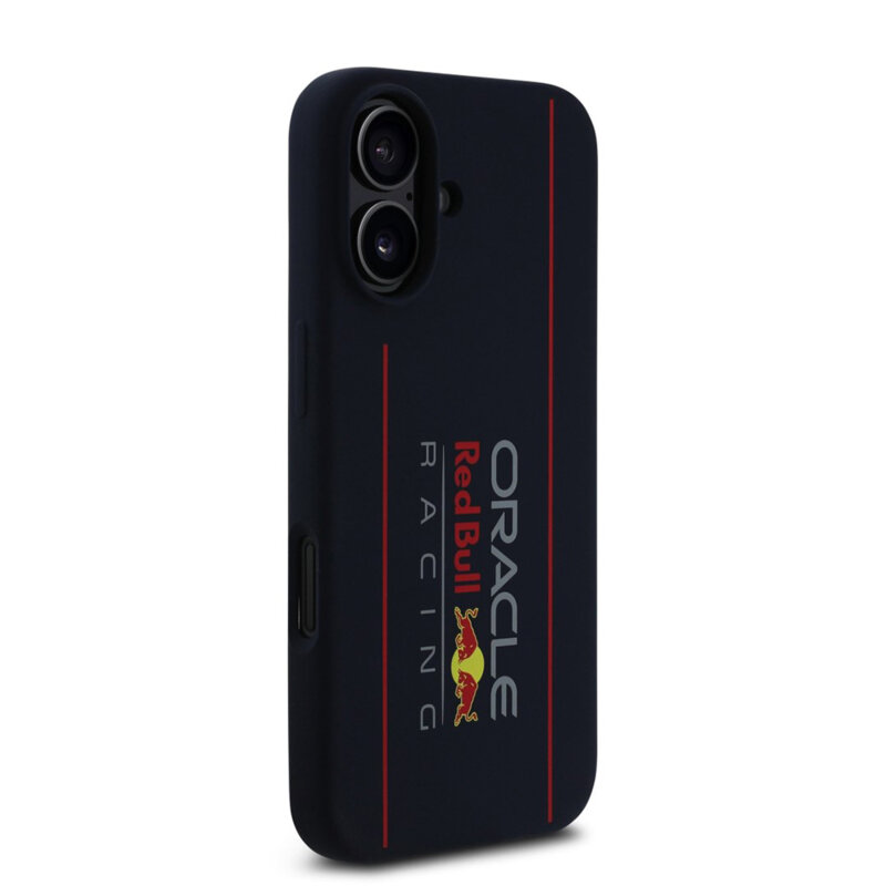 Husa iPhone 16 Red Bull Racing Silicone Oversize Vertical Logo MagSafe, bleumarin, RBHMP16S24SIOLRV