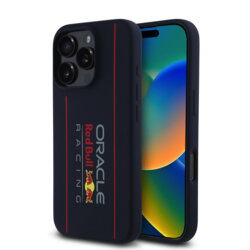 Husa iPhone 16 Pro Max Red Bull Racing Silicone Oversize Vertical Logo MagSafe, bleumarin, RBHMP16X24SIOLRV