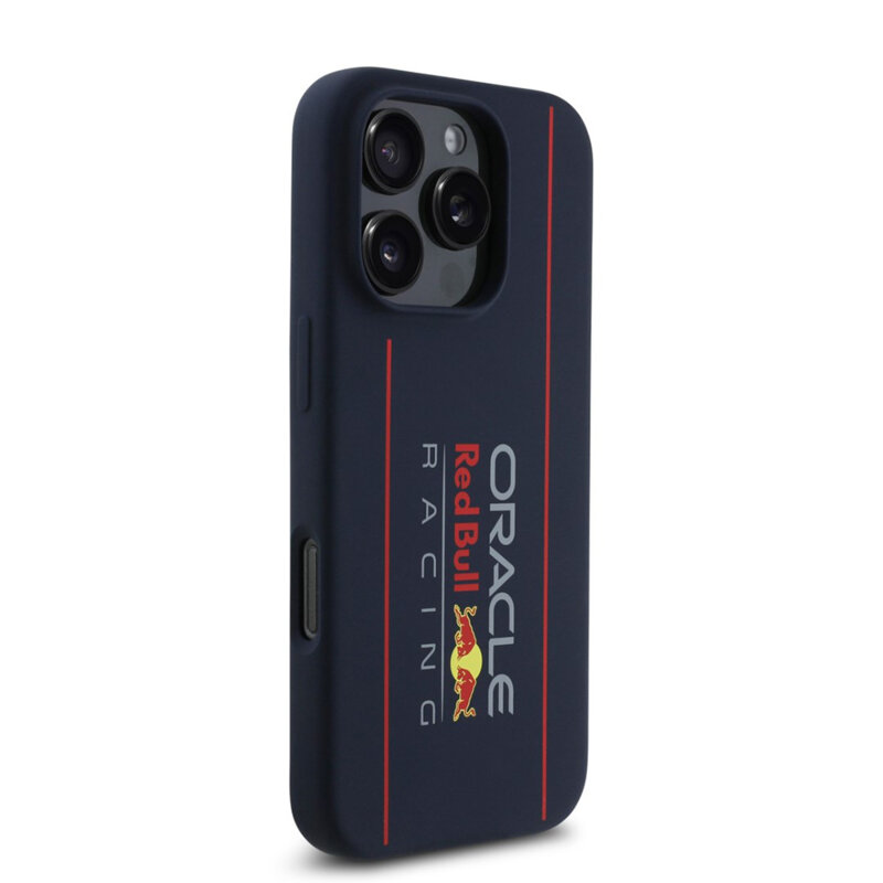 Husa iPhone 16 Pro Max Red Bull Racing Silicone Oversize Vertical Logo MagSafe, bleumarin, RBHMP16X24SIOLRV
