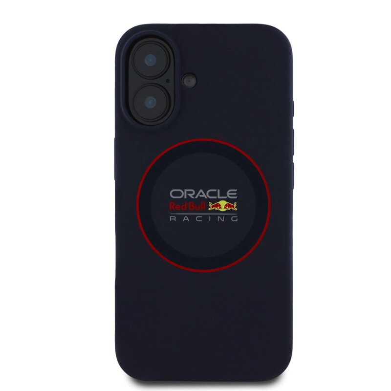 Husa iPhone 16 Plus Red Bull Racing Silicone Red Ring MagSafe, albastru, RBHMP16M24SIILVR