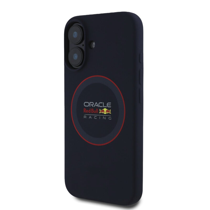 Husa iPhone 16 Plus Red Bull Racing Silicone Red Ring MagSafe, albastru, RBHMP16M24SIILVR