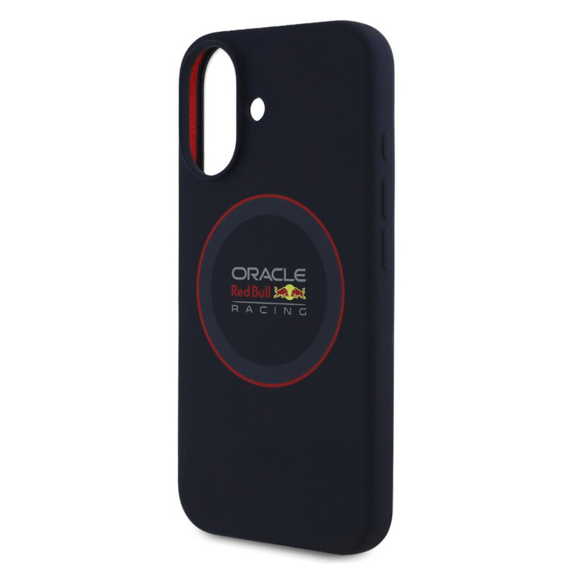 Husa iPhone 16 Plus Red Bull Racing Silicone Red Ring MagSafe, albastru, RBHMP16M24SIILVR
