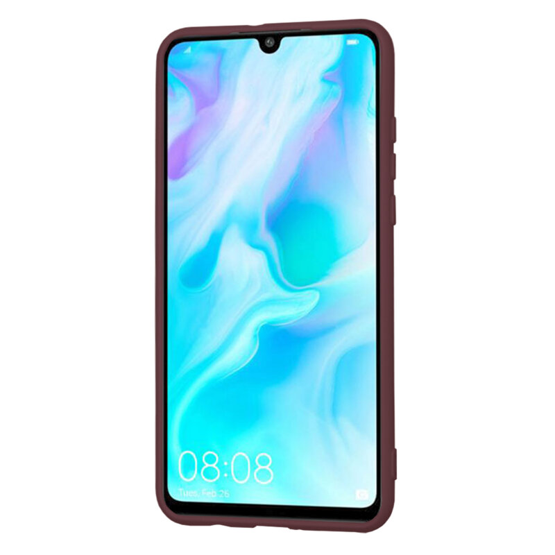 Husa silicon Huawei P30 Lite Techsuit SoftFlex, bordo