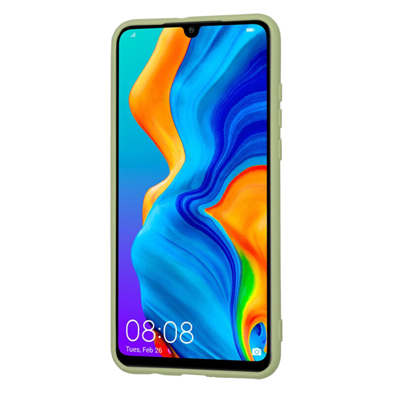 Husa silicon Huawei P30 Lite New Edition Techsuit SoftFlex, verde