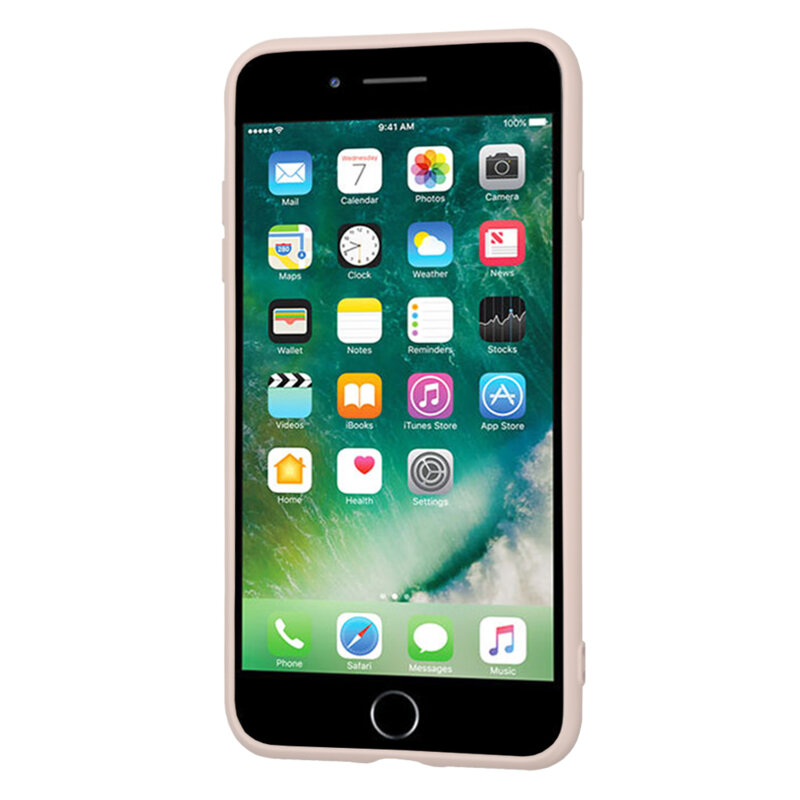 Husa silicon iPhone 7 Plus Techsuit SoftFlex, roz pudra