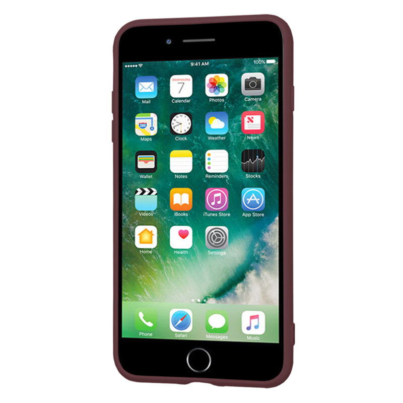 Husa silicon iPhone 7 Plus Techsuit SoftFlex, bordo