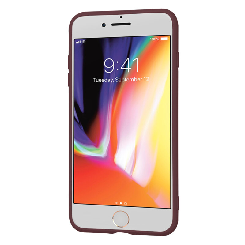 Husa silicon iPhone 8 Plus Techsuit SoftFlex, bordo