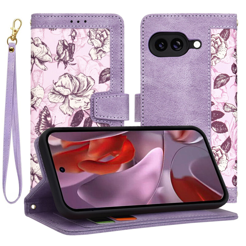 Husa personalizata fete Google Pixel 9a Techsuit FlipCraft, mov