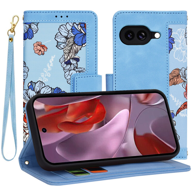 Husa personalizata fete Google Pixel 9a Techsuit FlipCraft, bleu