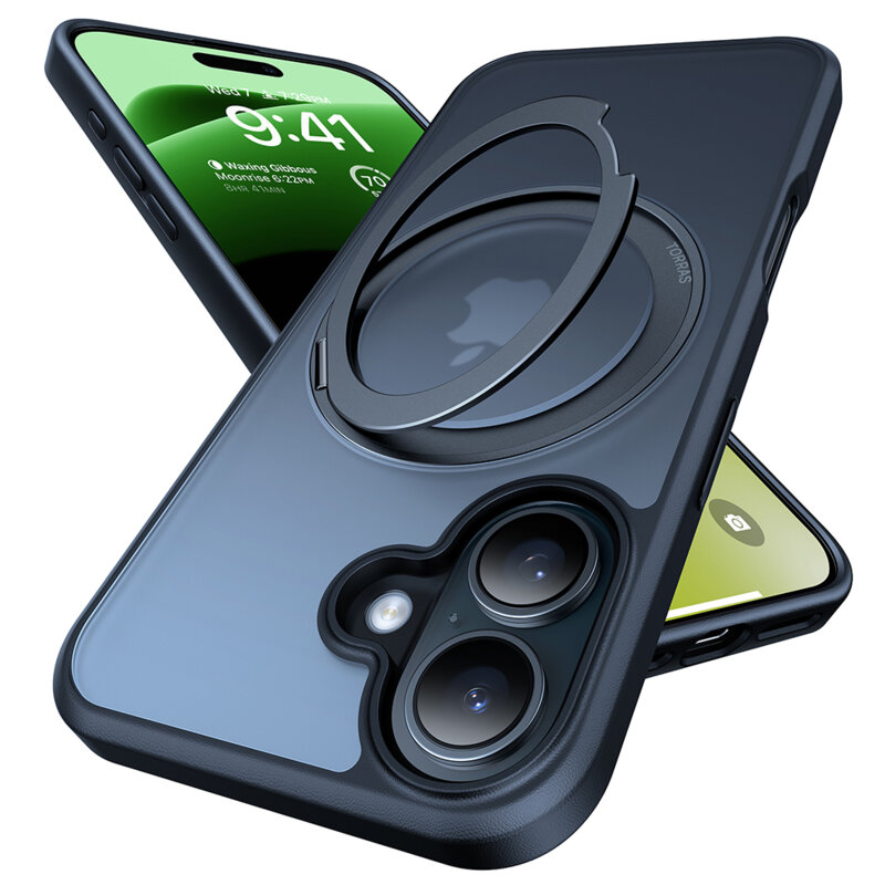 Husa iPhone 16 Torras Ostand Pro Series, negru