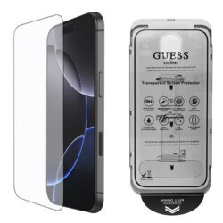 Folie iPhone 16 Guess Classic 2.5D Outline, negru, GUTGP16SBOKGCIT