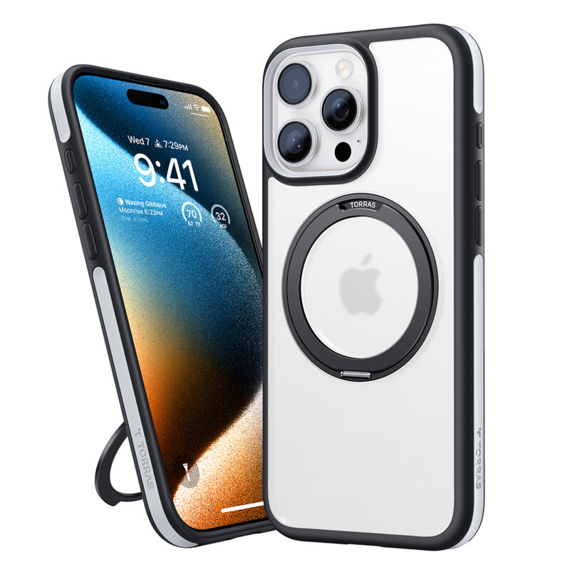 Husa iPhone 16 Pro Torras Ostand R Fusion MagSafe Series, negru