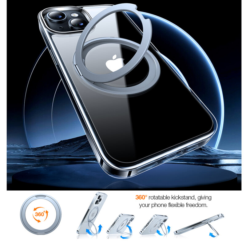 Husa iPhone 15 Torras Ostand Pro Series, transparenta