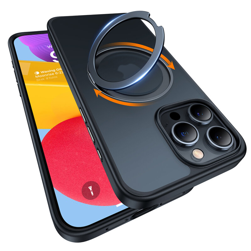 Husa iPhone 15 Pro Torras Ostand Pro MagSafe Series, negru