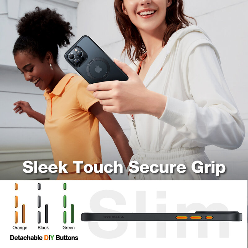 Husa iPhone 15 Pro Max Torras Ostand Pro MagSafe Series, negru