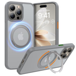 Husa iPhone 15 Pro Torras Ostand Pro Series, gri