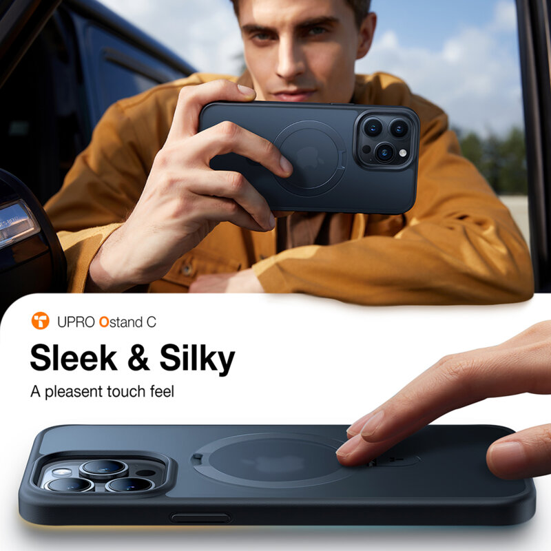 Husa iPhone 15 Pro Torras Ostand MagSafe Series, negru