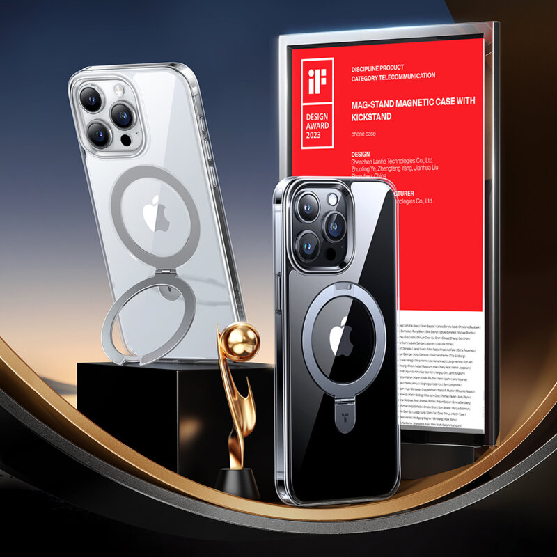 Husa iPhone 15 Pro Max Torras Ostand MagSafe Series, transparenta