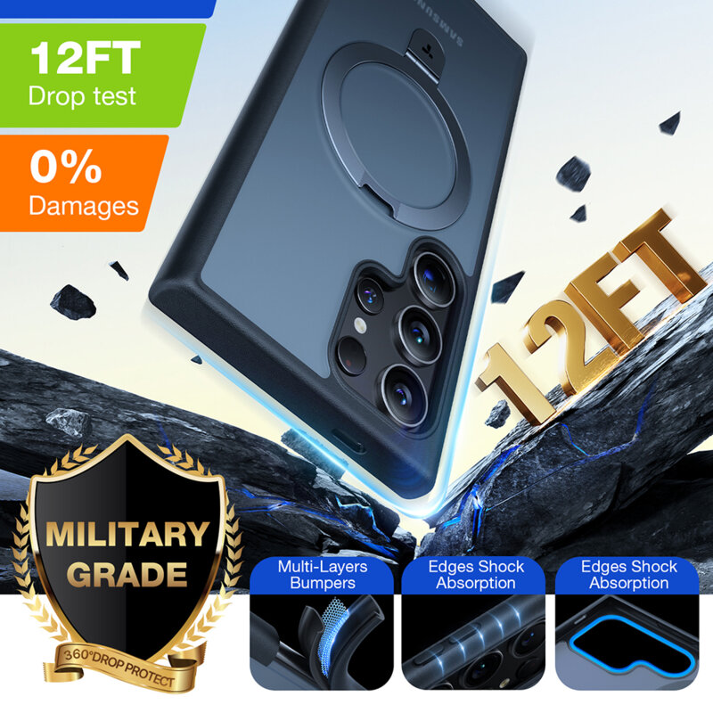 Husa Samsung Galaxy S24 Ultra Torras Ostand MagSafe Series, negru