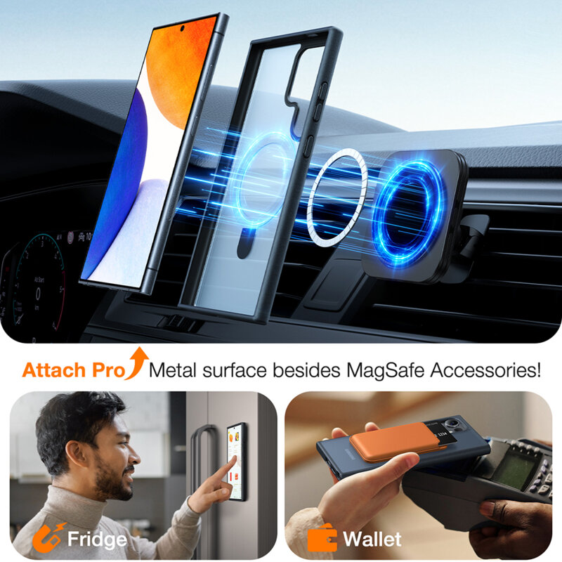 Husa Samsung Galaxy S24 Ultra Torras Ostand MagSafe Series, negru