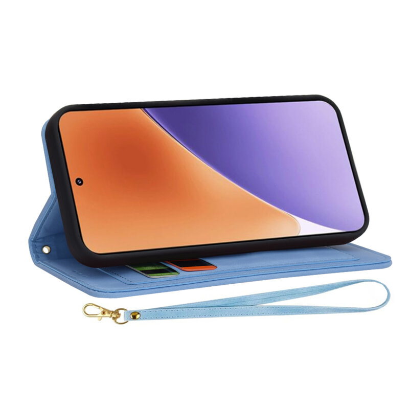 Husa personalizata fete Xiaomi 15 Techsuit FlipCraft, bleu