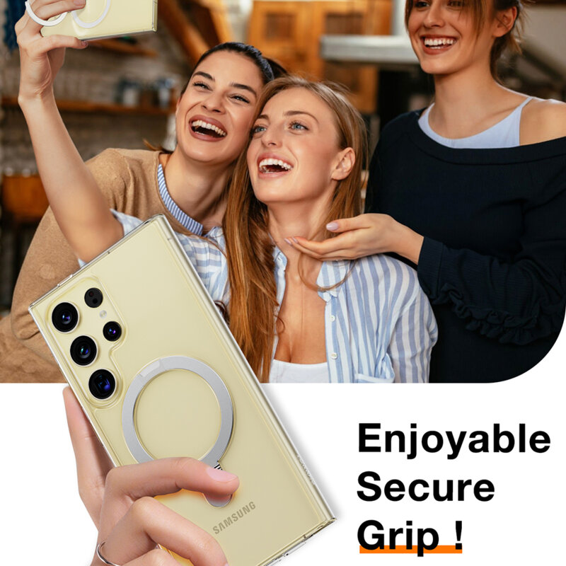 Husa Samsung Galaxy S24 Ultra Torras Ostand MagSafe Series, transparenta