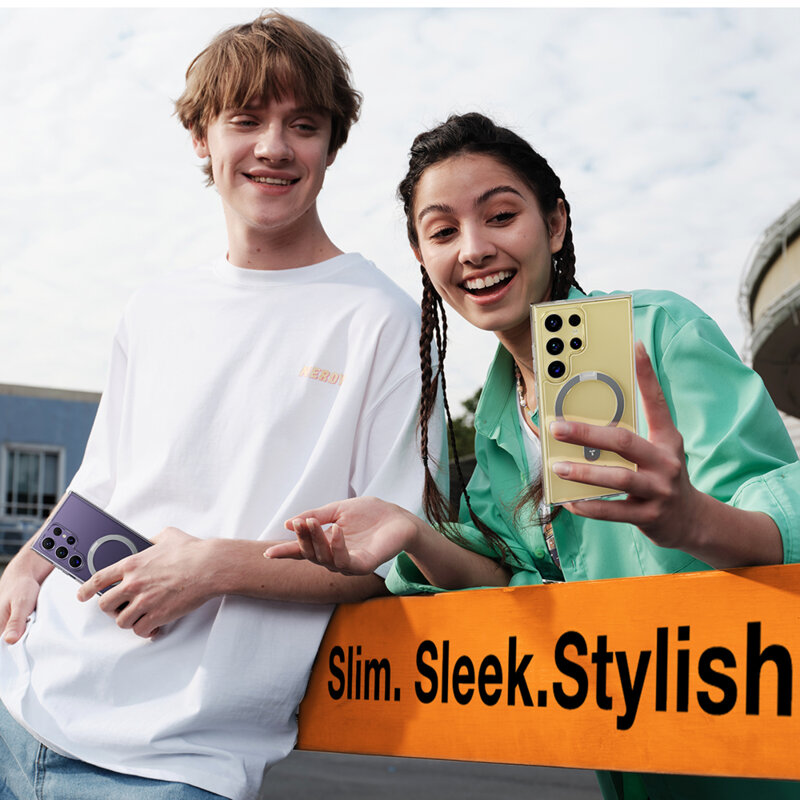 Husa Samsung Galaxy S24 Ultra Torras Ostand MagSafe Series, transparenta