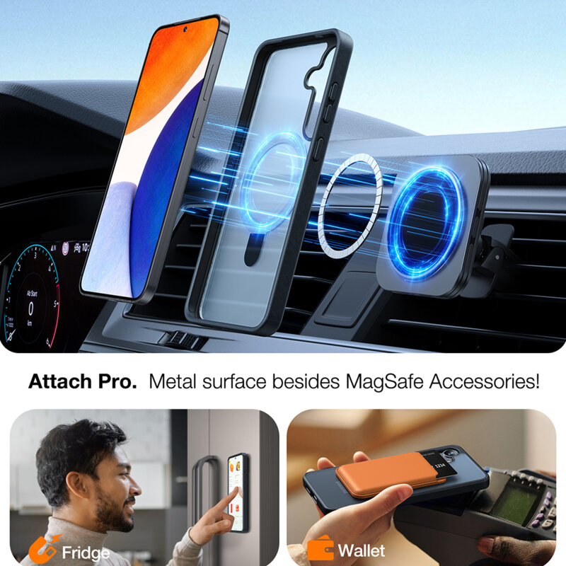 Husa Samsung Galaxy S24 Plus Torras Ostand MagSafe Series, negru