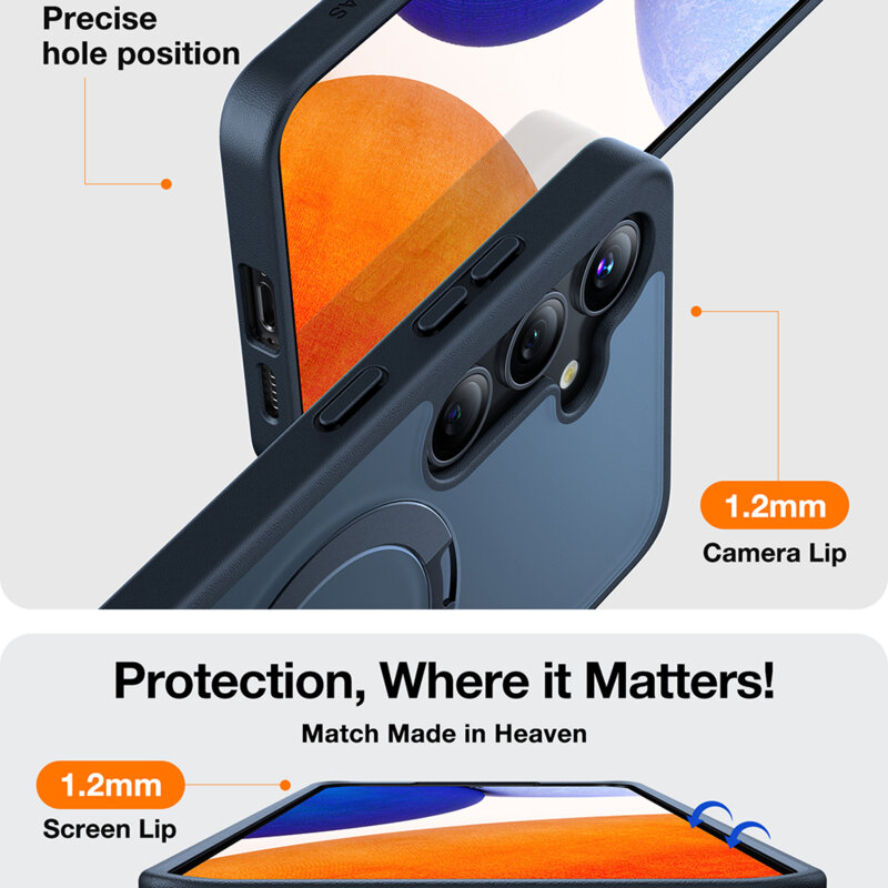 Husa Samsung Galaxy S24 Plus Torras Ostand MagSafe Series, negru