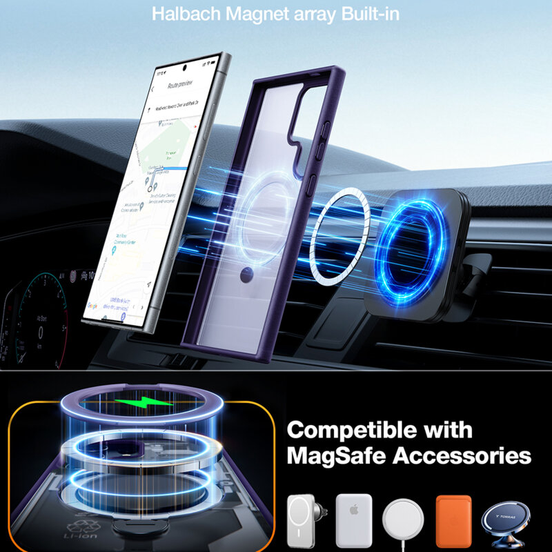 Husa Samsung Galaxy S24 Ultra Torras Ostand Spin MagSafe Series, mov