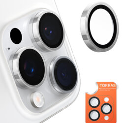 Folie camera iPhone 16 Pro Max Torras Lensguard Camera Protector, gri