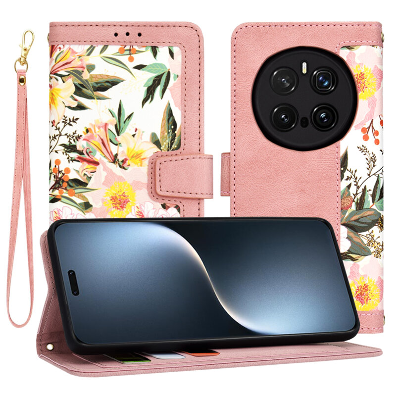 Husa personalizata fete Honor Magic7 Pro Techsuit FlipCraft, roz