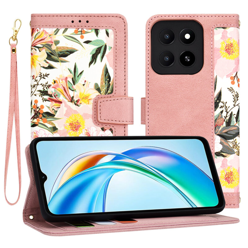 Husa personalizata fete Honor X5b Techsuit FlipCraft, roz